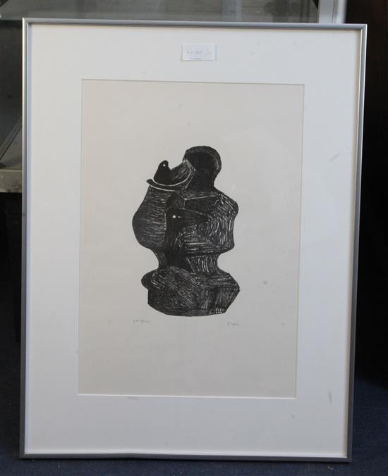 § Henry Moore (1896-1986) Mother and Child 20 x 14in.